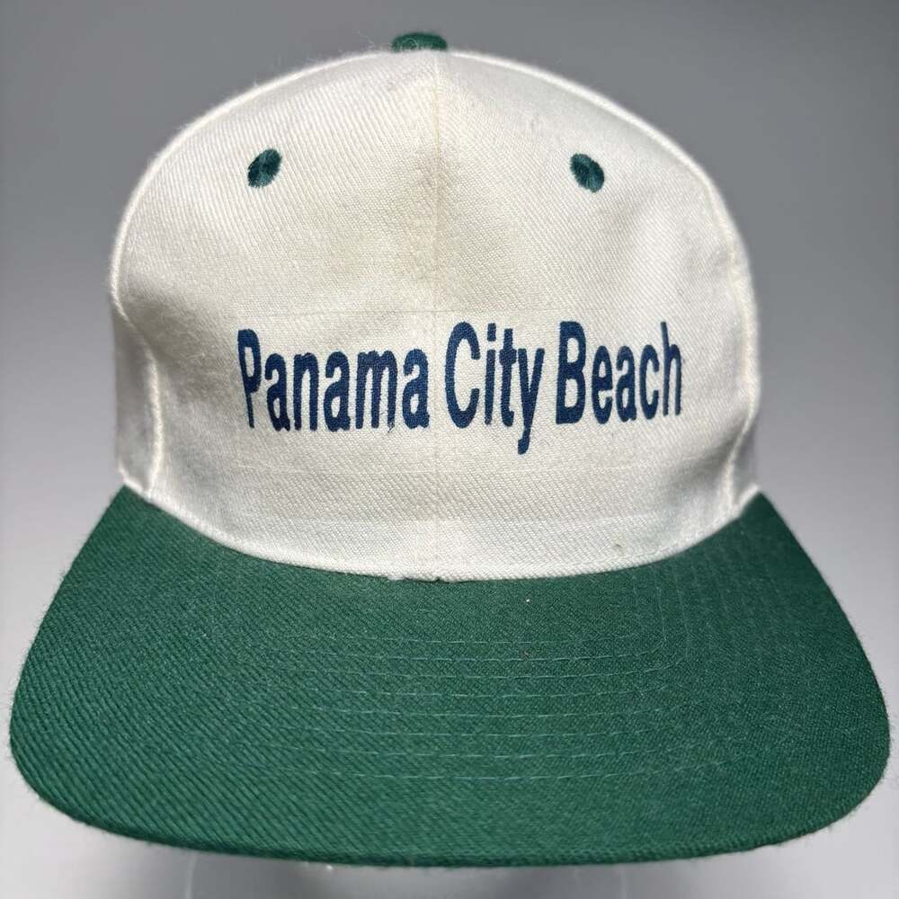 Kc Caps Panama City Beach One Size White Green Hat